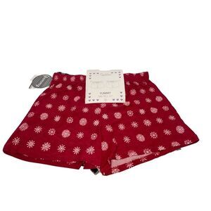 Roudelain Cozy Printed 2 pack Sleep shorts, size M. white/Crimson